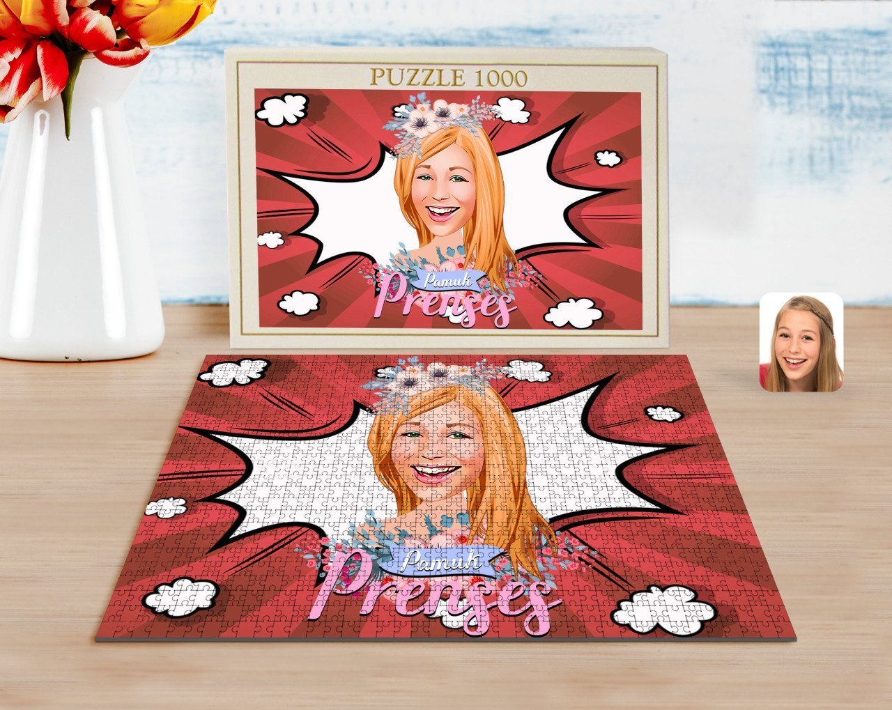 Kişiye Özel Pamuk Prenses Karikatürlü 1000 Parça Profesyonel Puzzle-2