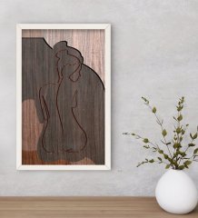 BK Home Woman Line Dekoratif Ahşap Beyaz Çerçeveli Tablo-8