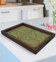 BK Gift Retro Motif Tasarımlı Doğal Ahşap Tepsi-4