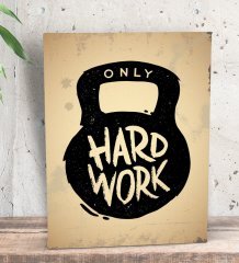 BK Gift Work Hard Tasarımlı Dekoratif Mini Kanvas Tablo 15x20cm-1