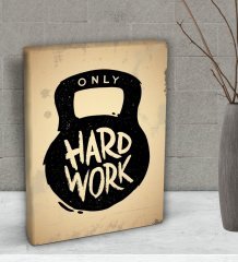 BK Gift Work Hard Tasarımlı Dekoratif Mini Kanvas Tablo 15x20cm-1