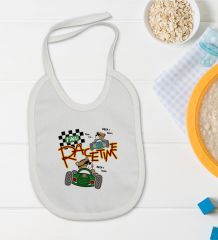 BK Kids Race Time Tasarımlı Bebek Body Zıbın ve Mama Önlüğü Hediye Seti - Model 1