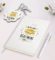 Kişiye Özel En İyi Sınıf Öğretmeni Beyaz Defter Kalem Ve Anahtarlık Hediye Seti-6