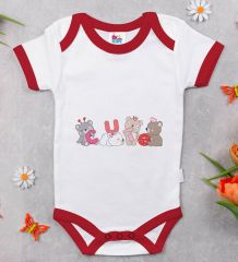 BK Kids Cute Tasarımlı Kırmızı Bebek Body Zıbın-2
