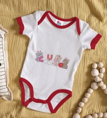 BK Kids Cute Tasarımlı Kırmızı Bebek Body Zıbın-2