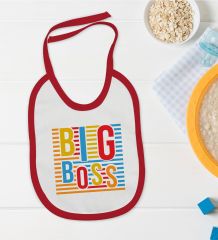 BK Kids Big Boss Tasarımlı Kırmızı Bebek Mama Önlüğü-1