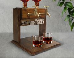 BK Gift Kişiye Özel Kabartma İsimli Çift Musluklu Doğal Ahşap Viski Standı, İçki Standı, Doğum Günü Hediyesi, Ev Hediyesi, Erkek Hediye-33