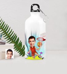 Kişiye Özel Bay Basketbolcu Karikatürlü Metal Suluk (500 ml.) 1
