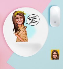 Kişiye Özel Kız Çocuk Kolay Yetişmiyor Karikatürlü Bilek Destekli Mouse Pad-2