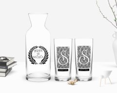 Kişiye Özel Renkli Baskılı İsimli İkili Rakı Bardağı ve Karaf Hediye Seti-20