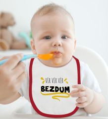 BK Kids Bezdum Tasarımlı Kırmızı Bebek Mama Önlüğü-5