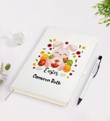 Kişiye Özel Paskalya Bayramı Beyaz Defter ve Kalem Seti-8