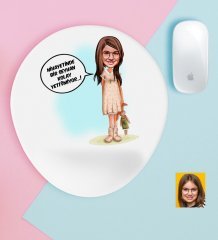 Kişiye Özel Kız Çocuk Kolay Yetişmiyor Karikatürlü Bilek Destekli Mouse Pad-1