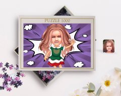 Kişiye Özel Kız Çocuk Karikatürlü 1000 Parça Profesyonel Puzzle-18