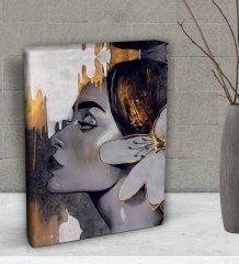 BK Gift Woman Art Tasarımlı Dekoratif Mini Kanvas Tablo 15x20cm-11