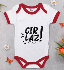 BK Kids Cırlaz Tasarımlı Kırmızı Bebek Body Zıbın-1