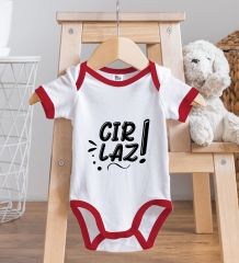 BK Kids Cırlaz Tasarımlı Kırmızı Bebek Body Zıbın-1