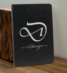BK Gift Kişiye  Özel İsimli Siyah Defter ve Gold Cam Matara Hediye Seti-2, Sevgiliye Hediye, Arkadaşa Hediye, Yeni İş Hediyesi