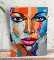 BK Gift Woman Art Tasarımlı Dekoratif Mini Kanvas Tablo 15x20cm-10