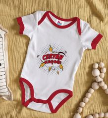 BK Kids Ceryan Kaçağı Tasarımlı Kırmızı Bebek Body Zıbın-1