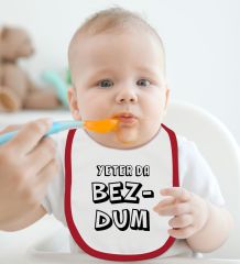BK Kids Bezdum Tasarımlı Kırmızı Bebek Mama Önlüğü-3