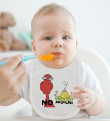 BK Kids No Problem Tasarımlı Bebek Body Zıbın ve Mama Önlüğü Hediye Seti - Model 1