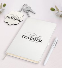 Kişiye Özel En İyi Öğretmen Beyaz Defter Kalem Ve Anahtarlık Hediye Seti-17