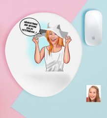Kişiye Özel Bayan Kolay Yetişmiyor Karikatürlü Bilek Destekli Mouse Pad-6