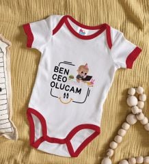 BK Kids Ceo Olucam Tasarımlı Kırmızı Bebek Body Zıbın-2