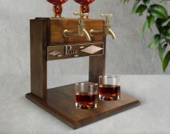 BK Gift Kişiye Özel Kabartma İsimli Çift Musluklu Doğal Ahşap Viski Standı, İçki Standı, Doğum Günü Hediyesi, Ev Hediyesi, Erkek Hediye-29