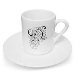 Kişiye Özel D Harfli Türk Kahvesi Fincanı (Model 2)