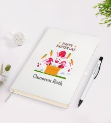 Kişiye Özel Paskalya Bayramı Beyaz Defter ve Kalem Seti-5