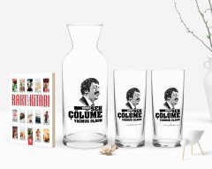 Kişiye Özel Renkli Baskılı Çünkü Sen Çölüme Yağmur Oldun Tasarımlı İkili Rakı Bardağı Karaf ve Cep Kitabı Hediye Seti-8