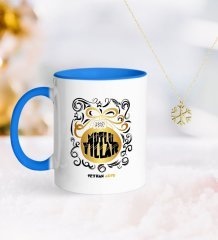 Kişiye Özel Yılbaşı Mutlu Yıllar Mavi Kupa ve Kar Tanesi Kolye-9