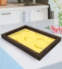 BK Gift Muz Tasarımlı Doğal Ahşap Tepsi-1