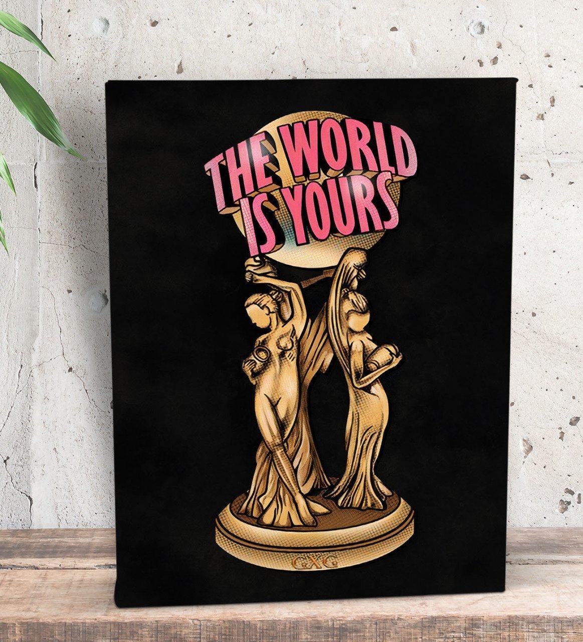 BK Gift The World Is Yours Tasarımlı Dekoratif Mini Kanvas Tablo 15x20cm-2