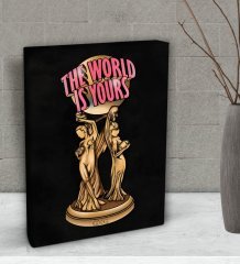 BK Gift The World Is Yours Tasarımlı Dekoratif Mini Kanvas Tablo 15x20cm-2
