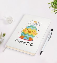 Kişiye Özel Paskalya Bayramı Beyaz Defter ve Kalem Seti-4