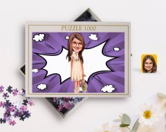 Kişiye Özel Kız Çocuk Karikatürlü 1000 Parça Profesyonel Puzzle-7