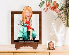 Kişiye Özel Kadınlar Günü Dünyanın En Güzel Kadını Karikatürlü Ahşap Standlı 3D Biblo-23