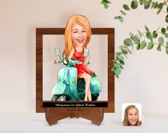 Kişiye Özel Kadınlar Günü Dünyanın En Güzel Kadını Karikatürlü Ahşap Standlı 3D Biblo-23