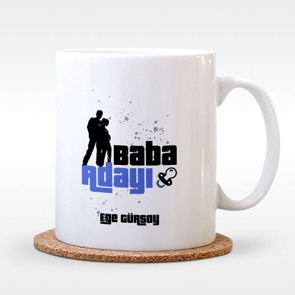 Kişiye Özel Baba Adayı Tasarımlı Beyaz Kupa Bardak - 2