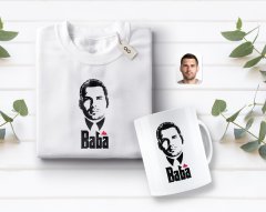Kişiye Özel Godfather Baba Tasarımlı Beyaz Tişört ve Kupa Seti-7
