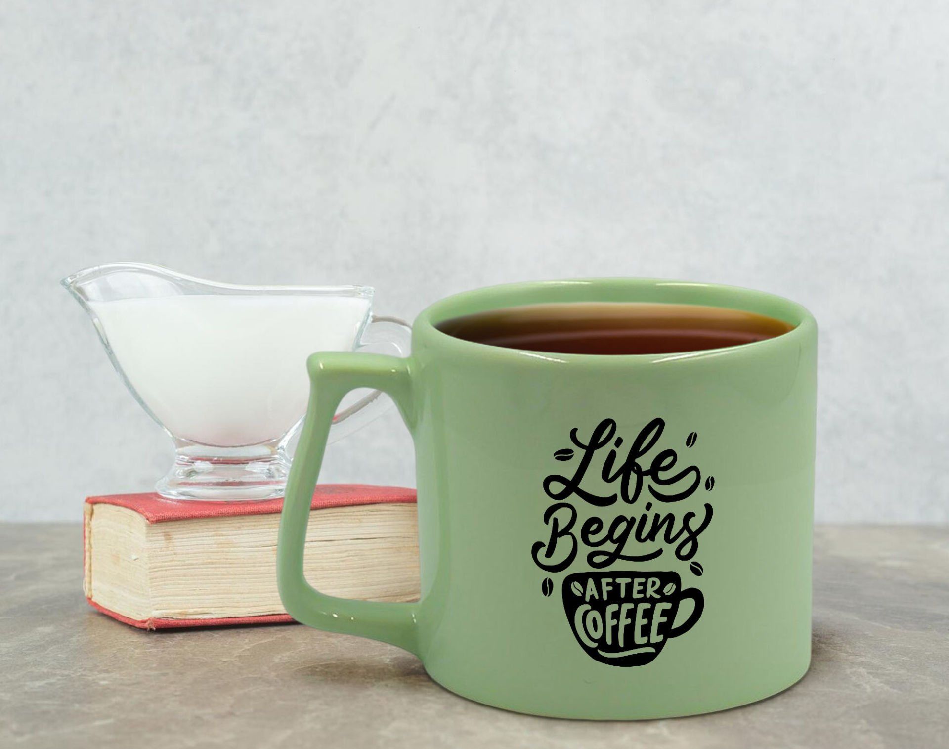 BK Gift Pastel Yeşil Middle Kupa Bardak, Arkadaşa Hediye, Ev Hediyesi, Doğum Günü Hediyesi, Ofis Hediyesi-1