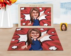Kişiye Özel Kız Çocuk Karikatürlü 1000 Parça Profesyonel Puzzle-4