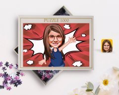 Kişiye Özel Kız Çocuk Karikatürlü 1000 Parça Profesyonel Puzzle-4