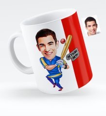 Kişiye Özel Bay Baseball Oyuncusu Karikatürlü Beyaz Kupa Bardak