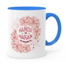 Kişiye Özel Sevgililer Günü Temalı Mavi Kupa Bardak - 8