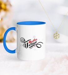 Kişiye Özel Yılbaşı Mutlu Yıllar Mavi Kupa ve Kar Tanesi Kolye-6