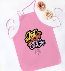 BK Gift Kişiye Özel İsimli Anneler Günü Tasarımlı Pembe Mutfak Önlüğü, Aşçı Önlüğü, Şef Önlüğü, Anneye Hediye-12